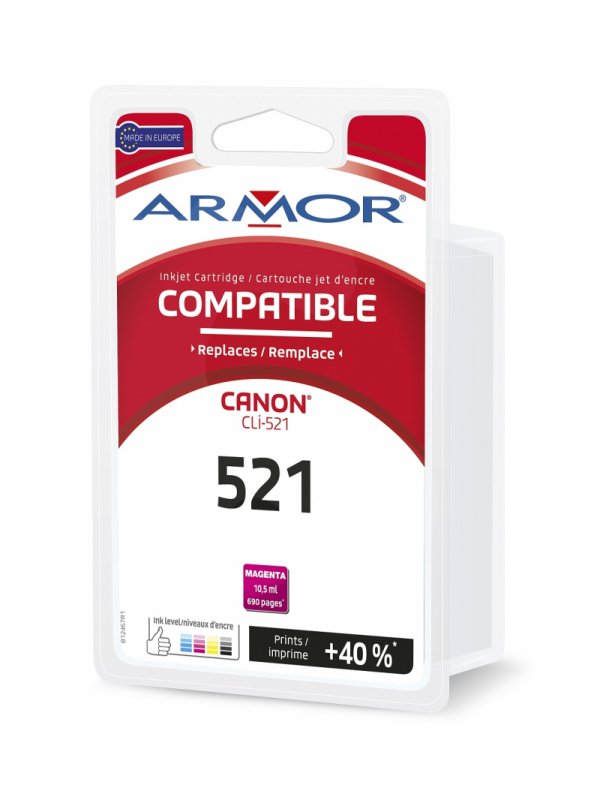 Armor ink-jet pro CANON Cli-521M, červená/ magenta - obrázek produktu