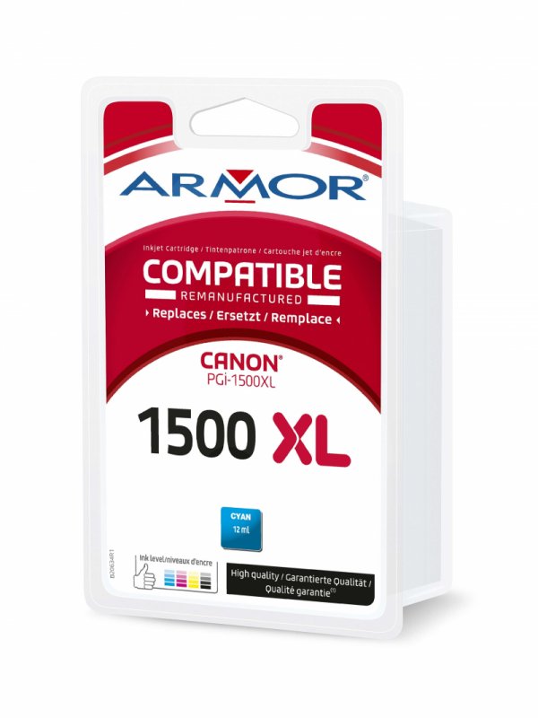 Armor ink-jet pro CANON PGI-1500XLC, modrá/ cyan - obrázek produktu