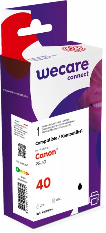WECARE ARMOR ink kompatibilní s Canon PG-40, 16ml / 580p, 0615B001, černá/ black - obrázek produktu