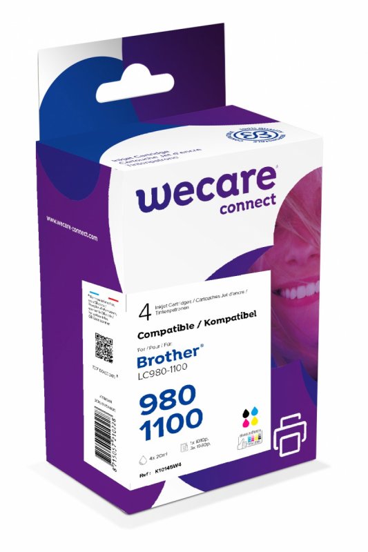 WECARE ARMOR ink kompatibilní s BROTHER LC-980/ 1100,černá/ CMY - obrázek produktu
