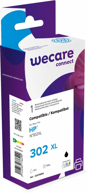 WECARE ARMOR ink kompatibilní s HP F6U68AE, černá/ black - obrázek produktu