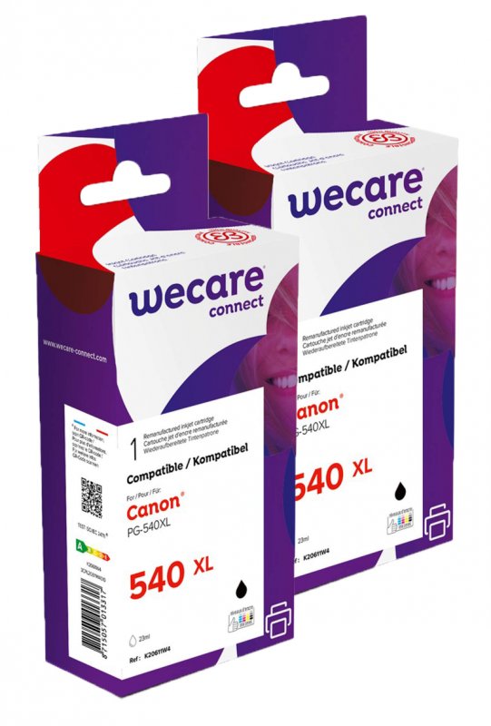 WECARE ARMOR sada ink kompatibilní s CANON PG-540XL, 2x23ml, černá/ black - obrázek produktu