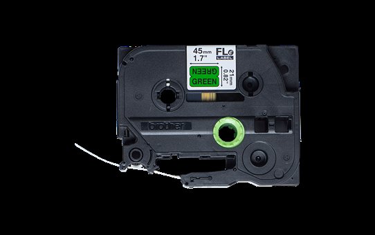 FLe-7511, předřezané štítky - černá na zelené, šířka 21 mm - obrázek produktu