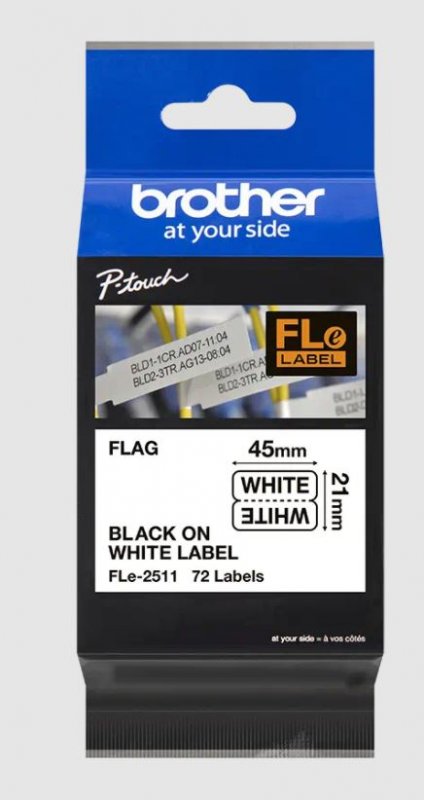 Brother FLE-2511, černá na bílé, 21 mm šířka - obrázek č. 2