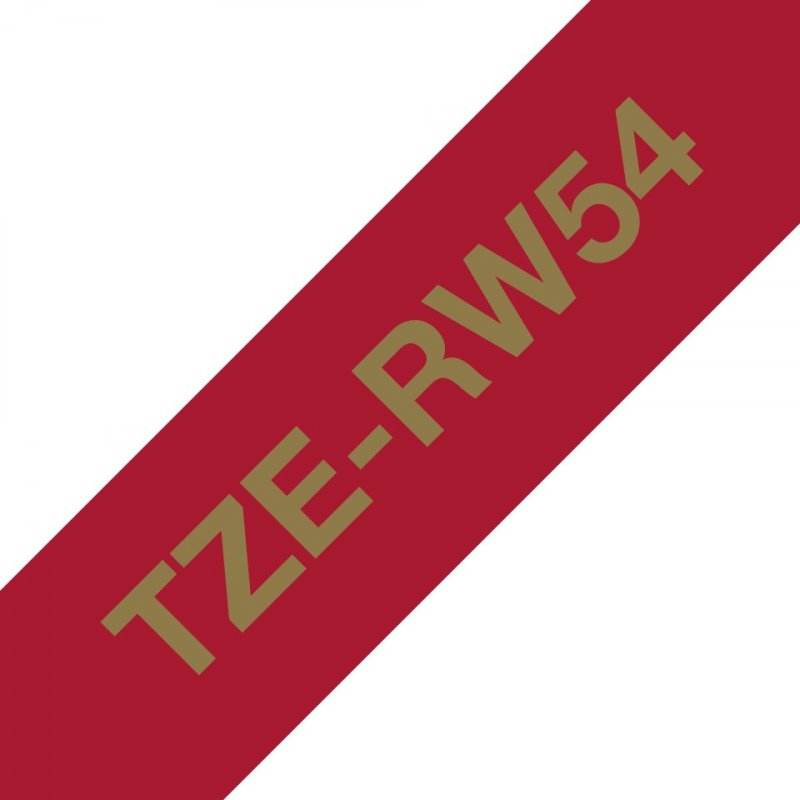 Brother TZE-RW54 zlatá na vínově červené, 24 mm, textilní páska - obrázek produktu