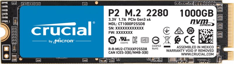 Crucial P2/ 1TB/ SSD/ M.2 NVMe/ 5R - obrázek produktu