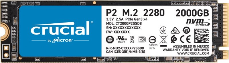 Crucial P2/ 2TB/ SSD/ M.2 NVMe/ 3R - obrázek produktu