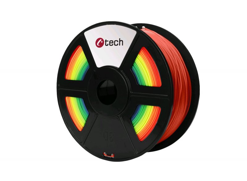 Tisková struna (filament) C-TECH, PLA, 1,75mm, 1kg, duha - obrázek produktu