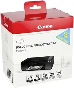 Canon PGI-29 MBK/ PBK/ DGY/ GY/ LGY/ CO Multi pack - obrázek produktu