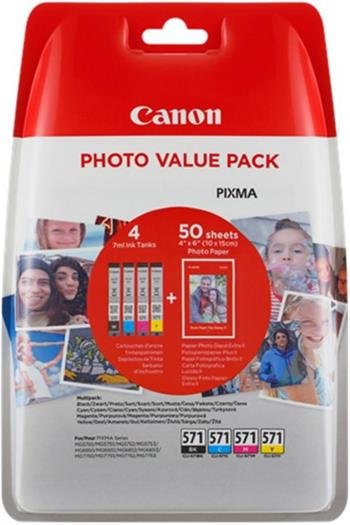 Canon CLI-571XL C/ M/ Y/ BK + 50x PP-201 - obrázek produktu