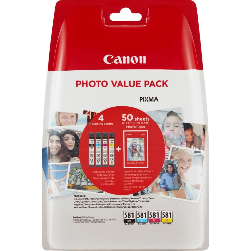 Canon INK CLI-581 BK/ C/ M/ Y PHOTO VALUE BL SEC - obrázek produktu