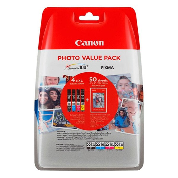 Canon CLI-551XL BK/ C/ M/ Y PHOTO VALUE - obrázek produktu