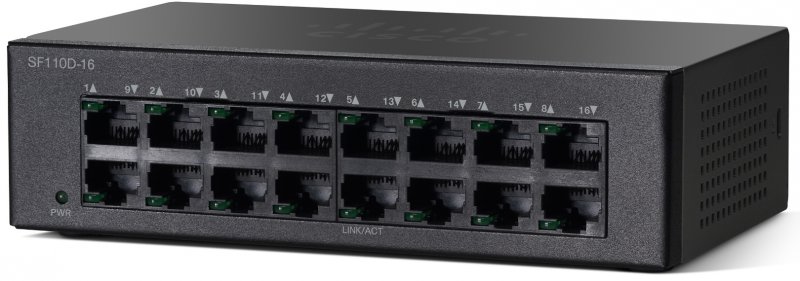 Cisco SF110D-16-EU, 16x10/ 100 Desktop Switch - obrázek produktu
