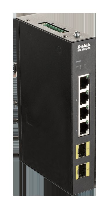 D-Link DIS-100G-6S Průmyslový Gigabit unmanaged switch, 4GbE, 2 SFP - obrázek produktu