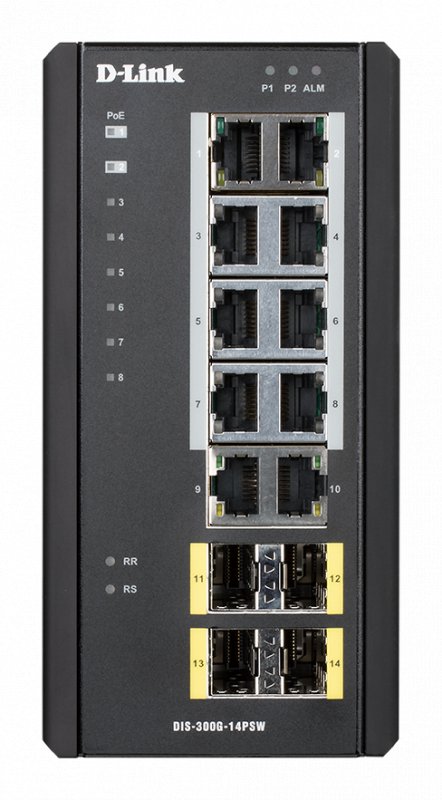 D-Link DIS-300G-14PSW Industrial Gigabit Managed PoE Switch with SFP slots - obrázek č. 4