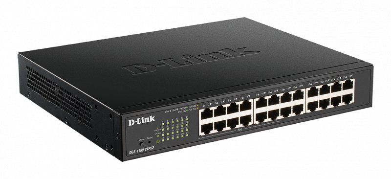 D-Link DGS-1100-24PV2 24-port Gigabit Smart switch, 12x GbE PoE+, PoE 100W - obrázek č. 1