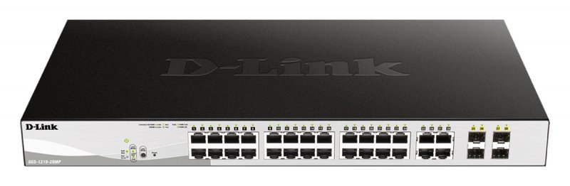 D-Link DGS-1210-28MP L2/ L3 Smart+ PoE switch, 24x GbE PoE+, 4x RJ45/ SFP, PoE 370W - obrázek produktu