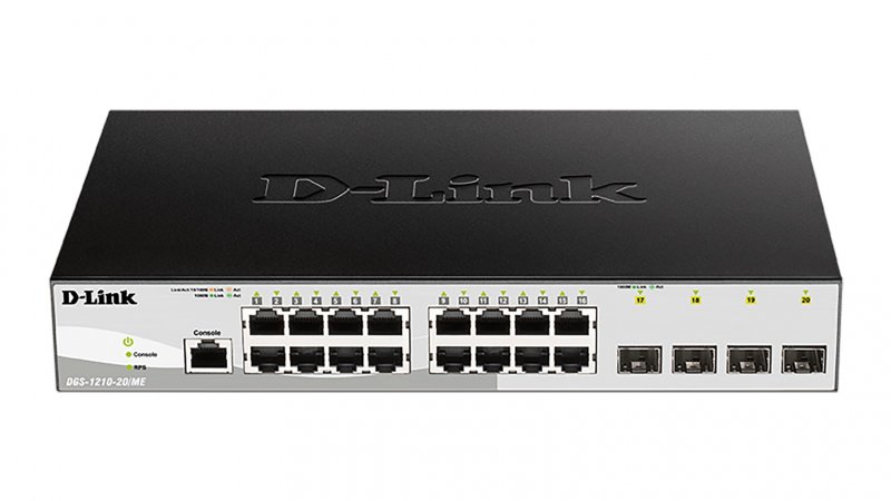 D-Link DGS-1210-20/ ME L2+ Gigabit Managed switch, 16x GbE, 4x SFP, Metro Ethernet - obrázek produktu