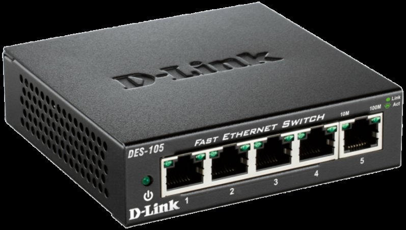D-Link DES-105 kovový 5-port 10/ 100 Desktop Switch - obrázek č. 1