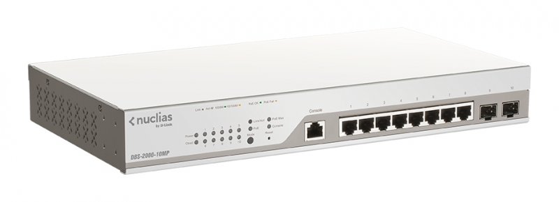 D-Link DBS-2000-10MP 10x Gb PoE+ Nuclias Smart Managed Switch 2x SFP Ports (With 1 Year License) - obrázek č. 1
