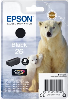 Epson Singlepack Black 26 Claria Premium Ink - obrázek produktu