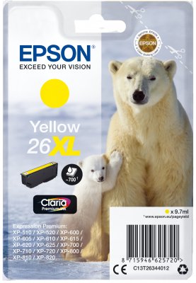 Epson Singlepack Yellow 26XL Claria Premium Ink - obrázek produktu