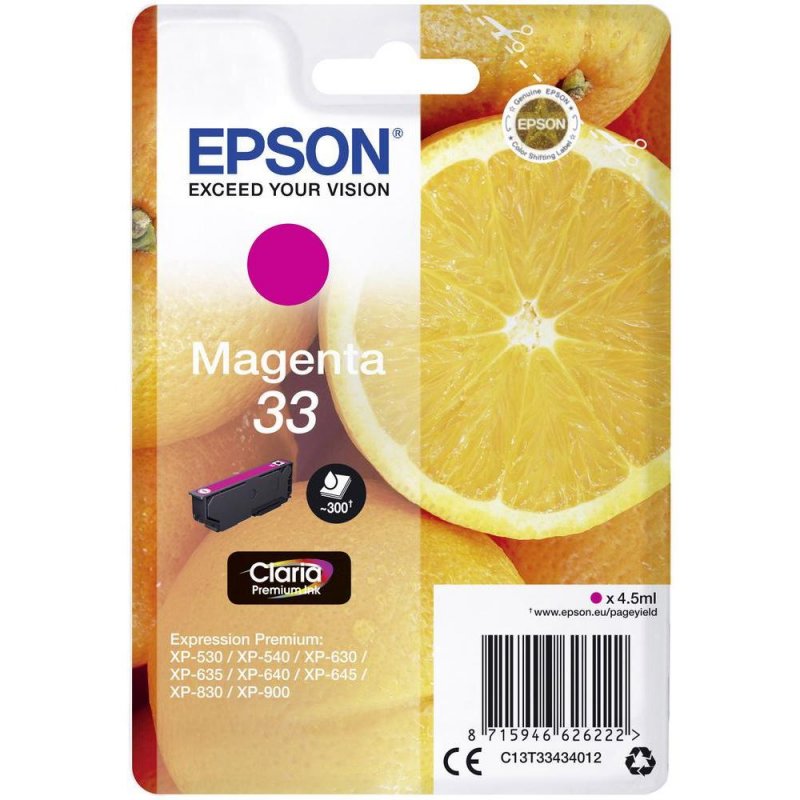 Epson Singlepack Magenta 33 Claria Premium Ink - obrázek produktu