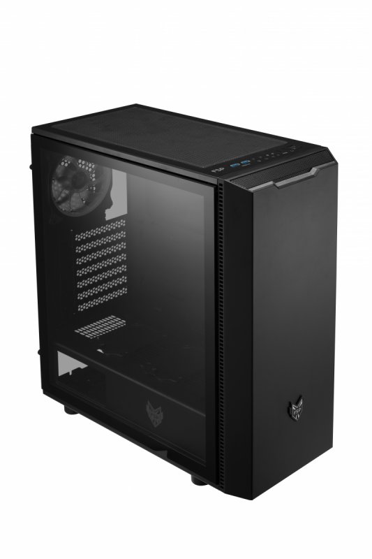 FSP/ Fortron ATX Midi Tower CMT350 Black, průhledná bočnice, 1 x A. RGB LED 120 mm ventilátor - obrázek produktu