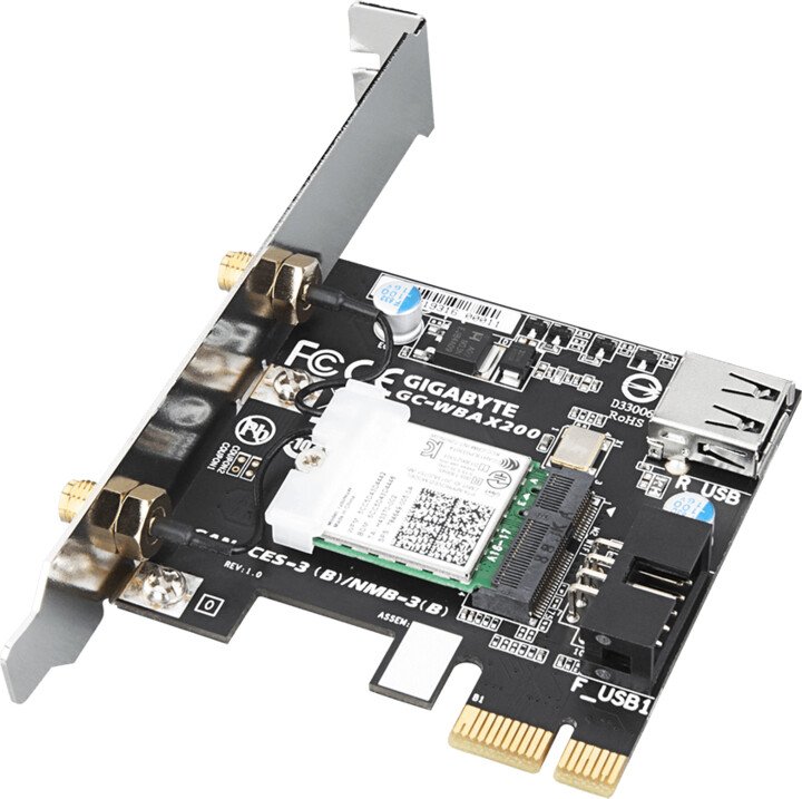 GIGABYTE PCI-E Wifi+BT 2400MBps 802.11a/ b/ g/ n/ ac - obrázek č. 2
