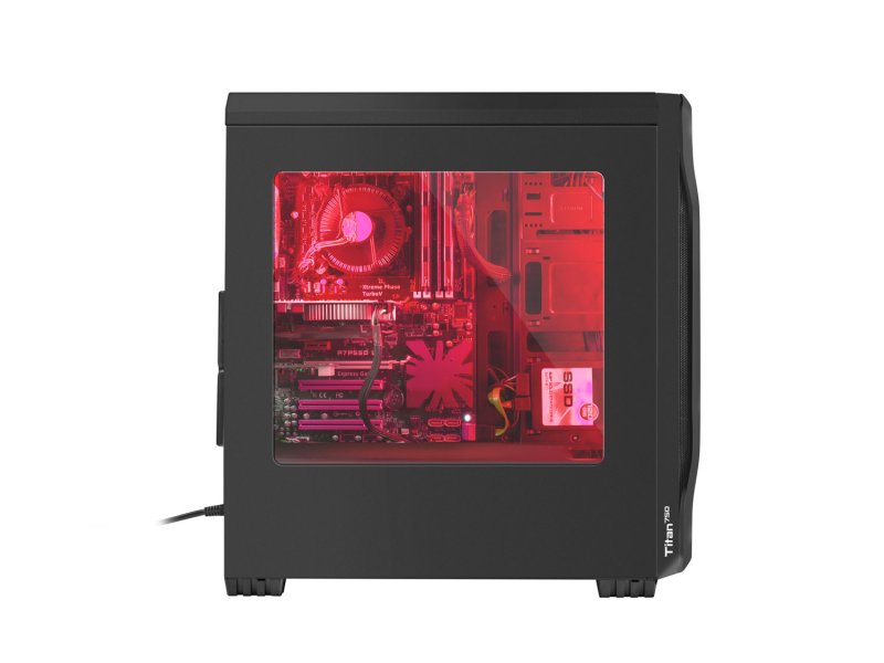 Počítačová skříň Genesis Titan 750 RED MIDI (USB 3.0), 4 ventilátory s červeným podsvícením - obrázek č. 3