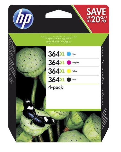 HP 364 XL - Combo pack C/ M/ Y/ K, N9J74AE - obrázek produktu