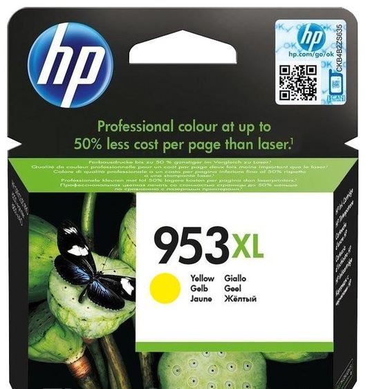 HP 953XL žlutá inkoustová kazeta, F6U18AE - obrázek produktu