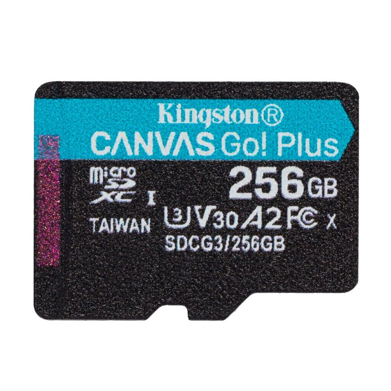 Kingston Canvas Go Plus A2/ micro SDXC/ 256GB/ 170MBps/ UHS-I U3 /  Class 10 - obrázek produktu