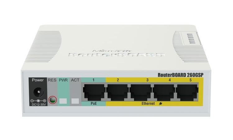 Mikrotik Cloud Smart Switch CSS106-1G-4P-1S (RB260GSP), 5x 1G, 1x SFP, PoE switch - obrázek č. 1