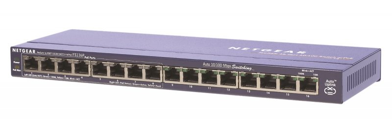 NETGEAR 16 port 10/ 100Mbps Fast Ethernet,8xPoE, FS116P - obrázek produktu