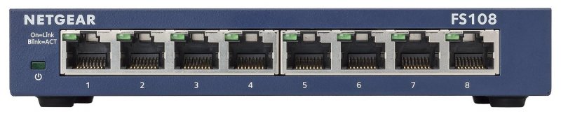 NETGEAR 8 port 10/ 100Mbps Fast Ethernet, FS108 - obrázek č. 1