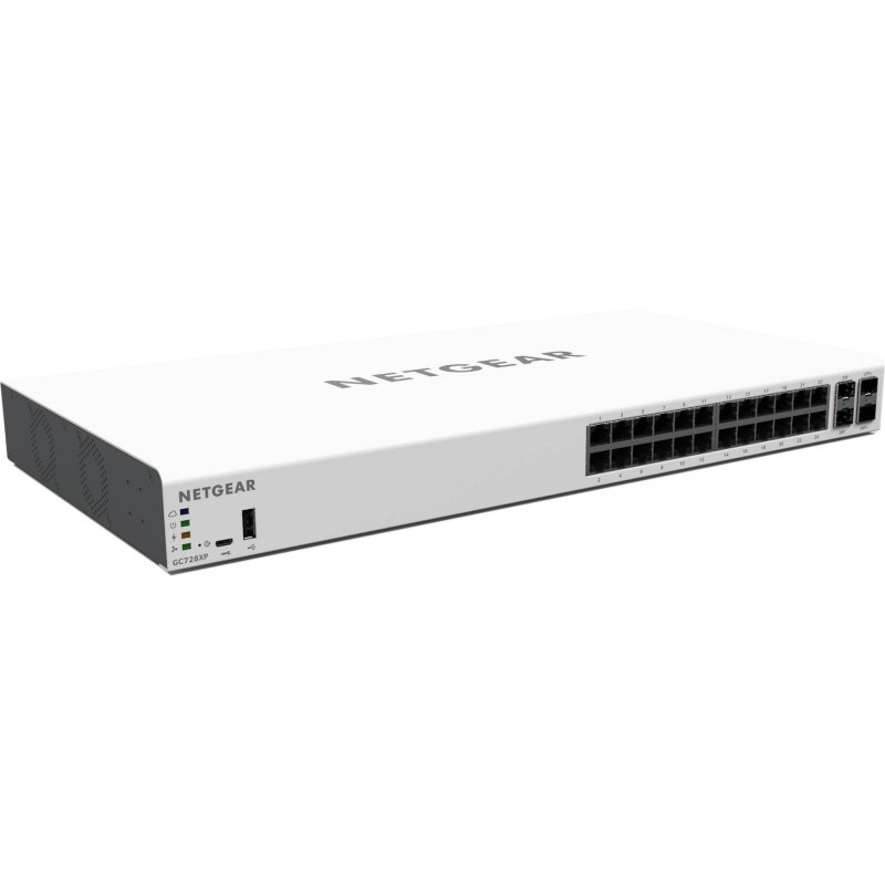 NETGEAR Insight 28-Port GbE PoE+ Smart Cloud Switch with 2 SFP and 2 SFP+ Fiber Ports (390W) - obrázek produktu