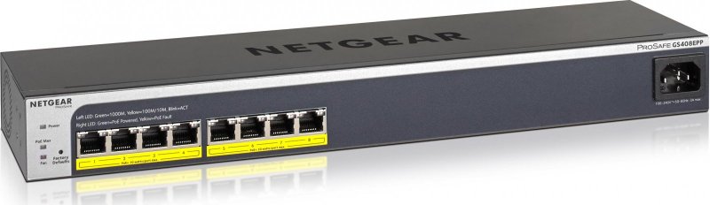 NETGEAR 8-port Gigabit Web Managed Easy-Mount Switch w/ 8-port PoE/ PoE+, GS408EPP - obrázek produktu