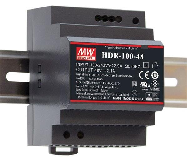 MEANWELL - HDR-100-24 - Průmyslový napájecí spínaný zdroj 24V 100W na DIN - obrázek produktu