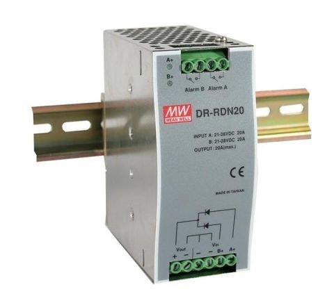 MEANWELL - DR-RDN20 - Průmyslový redundantní modul 30V 20A na DIN lištu - obrázek produktu