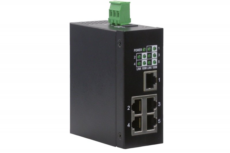 Průmyslový Ethernet přepínač 10/ 100, 5 portů, na DIN lištu - obrázek produktu