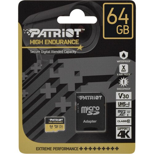 Patriot V30 U3/ micro SDXC/ 64GB/ 95MBps/ UHS-I U3 /  Class 10/ + Adaptér - obrázek č. 1