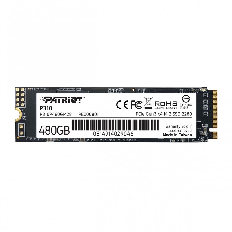 PATRIOT P310/ 480GB/ SSD/ M.2 NVMe/ 3R - obrázek produktu