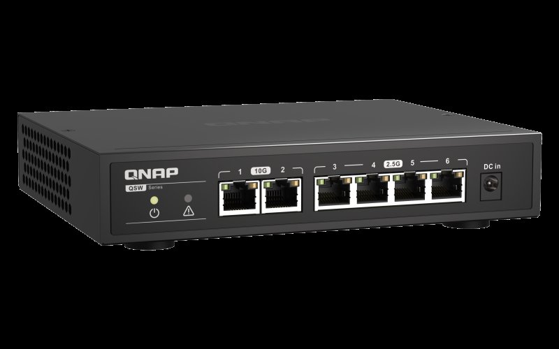 QNAP switch QSW-2104-2T (4x 2,5GbE RJ45 a 2x 10GbE RJ45) - obrázek produktu