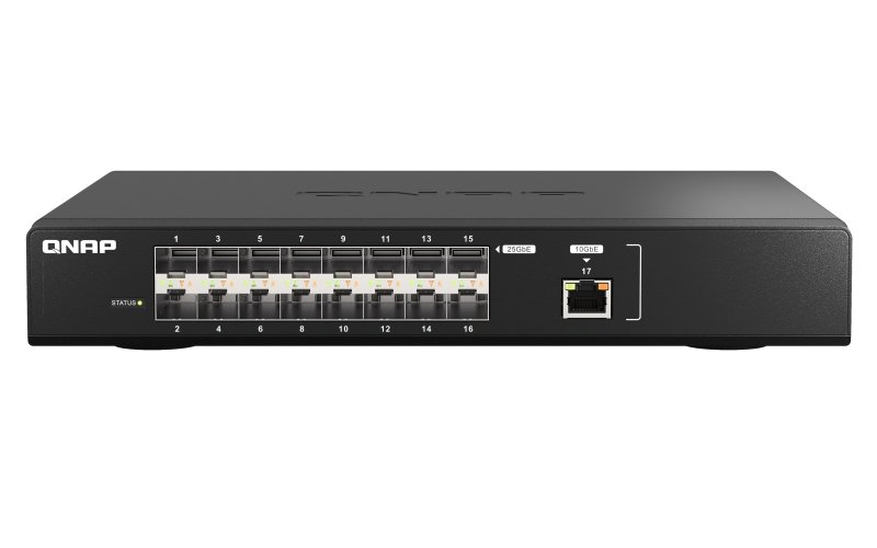 QNAP řízený switch QSW-M5216-1T (16x 25GbE SFP28 port, 1x 10GbE) - obrázek produktu