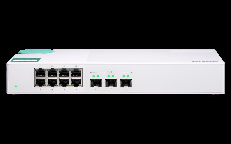 QNAP switch QSW-308S (8x Gigabit port + 3x 10G SFP+ port) - obrázek produktu