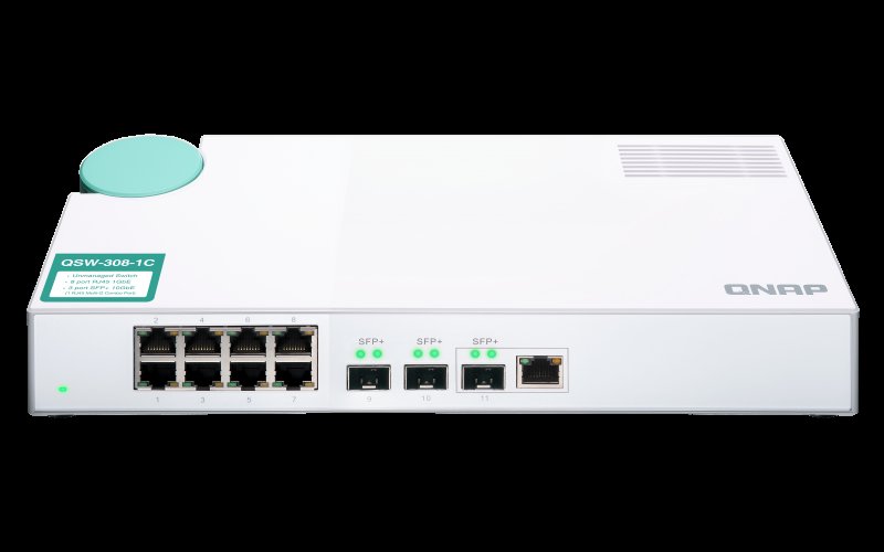 QNAP switch QSW-308-1C (8x Gigabit port + 3x 10G SFP+ port + 1x 10G RJ-45 kombo port) - obrázek č. 5