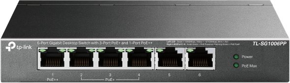 TP-Link TL-SG1006PP 2xGb nonPoE 3xPoE+ 1xPoE++ - obrázek produktu