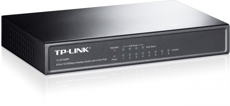 TP-Link TL-SF1008P 8x10/ 100 (4xPOE) 66W Desktop kovový CCTV Switch - obrázek č. 1