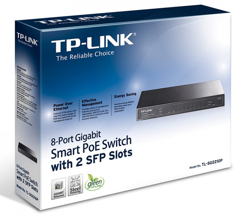 TP-Link TL-SG2210P 8xGb 61W POE Smart switch,2xSFP Omada SDN - obrázek č. 2